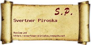 Svertner Piroska névjegykártya